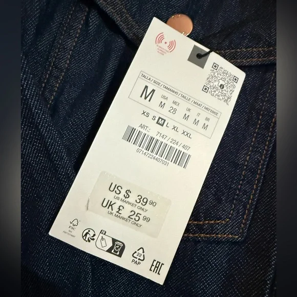 Zara Dark Blue Denim Shirt - Picture 2 of 3